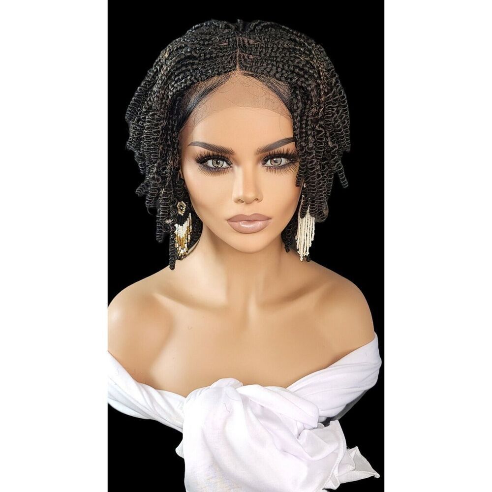 Braided Wig Handmade Micro Millions Braids, Short Kinky Twists, NWT, Short - Picture 15 of 15